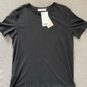 Mango Black Plain Tee